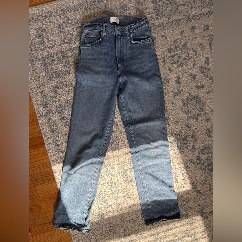 Agolde Blue Straight Leg Jeans